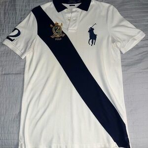 Polo by Ralph Lauren White and Navy Polo Shirt